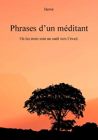 Illustration pour un livre publié : Phrases d'un méditant, où les mots sont un outil vers l'éveil.
