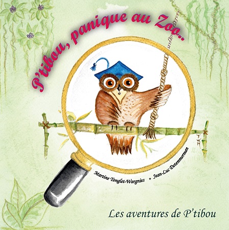 Illustration pour un livre publié : P'tibou, panique au zoo...