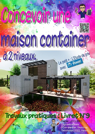 Illustration pour un livre publié : LIVRET N°9, la maison container avec Twinmotion et pCon-planner