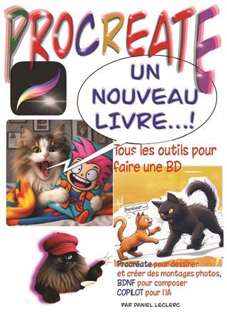 Illustration pour un livre publié : Dessiner avec Procreate, BDNF et l'IA Copilot pour composer des BD
