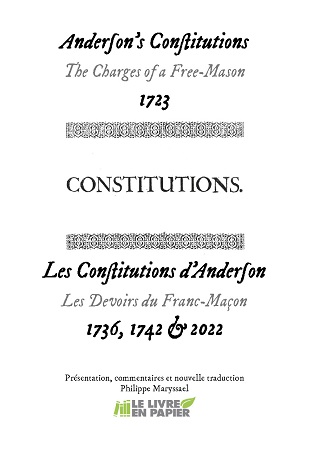Illustration pour un livre publié : Anderson's Constitutions - The Charges of a Free-Mason (1723) / Les Constitutions d'Anderson -  Les Devoirs du Franc-Maçon (1736, 1742 & 2022)