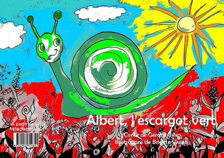Illustration pour un livre publié : Albert, l'escargot vert (fr-normand)