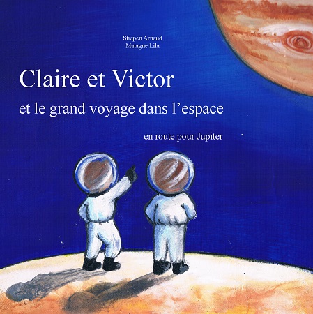 Illustration pour un livre publié : Claire et Victor et le grand voyage dans l'espace, en route pour Jupiter