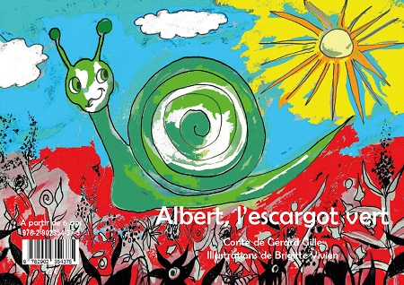 Illustration pour un livre publié : Albert, l'escargot vert (fr-wallon)